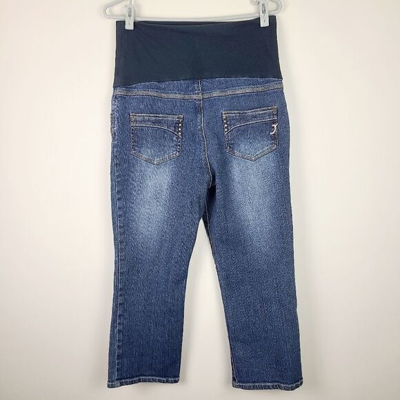 Thyme Maternity Cropped Denim Jeans Medium - Picture 6 of 16